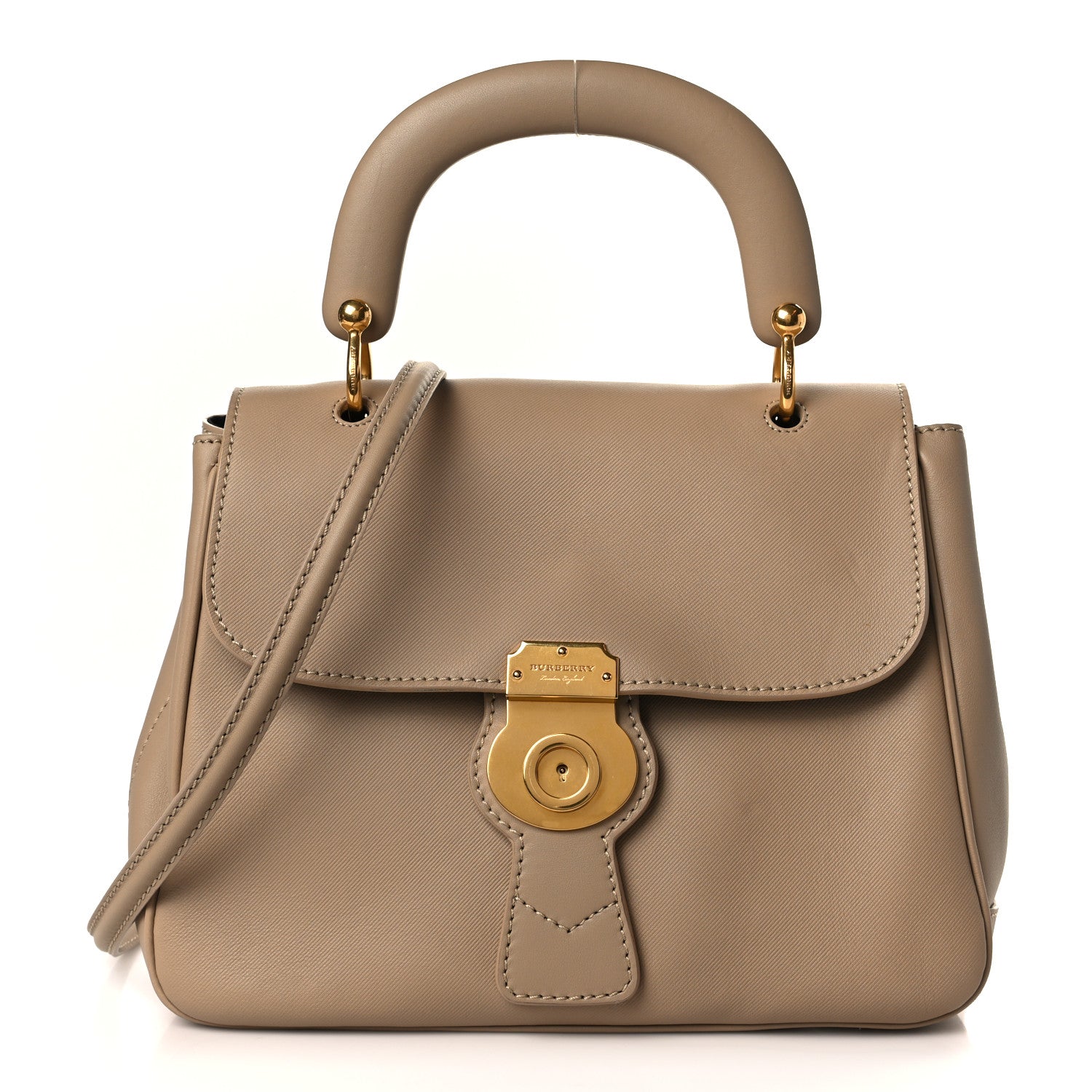 Burberry Trench Calfskin Medium DK88 Top Handle Bag Honey 1 of 7