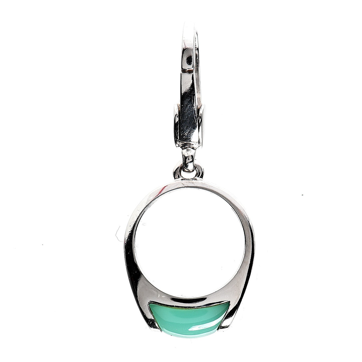 18K White Gold Chalcedony Tronchetto Charm Pendant