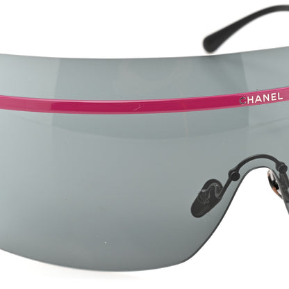 Chanel Metal Graphic Lines Shield Sunglasses 71586 Pink 7 of 8