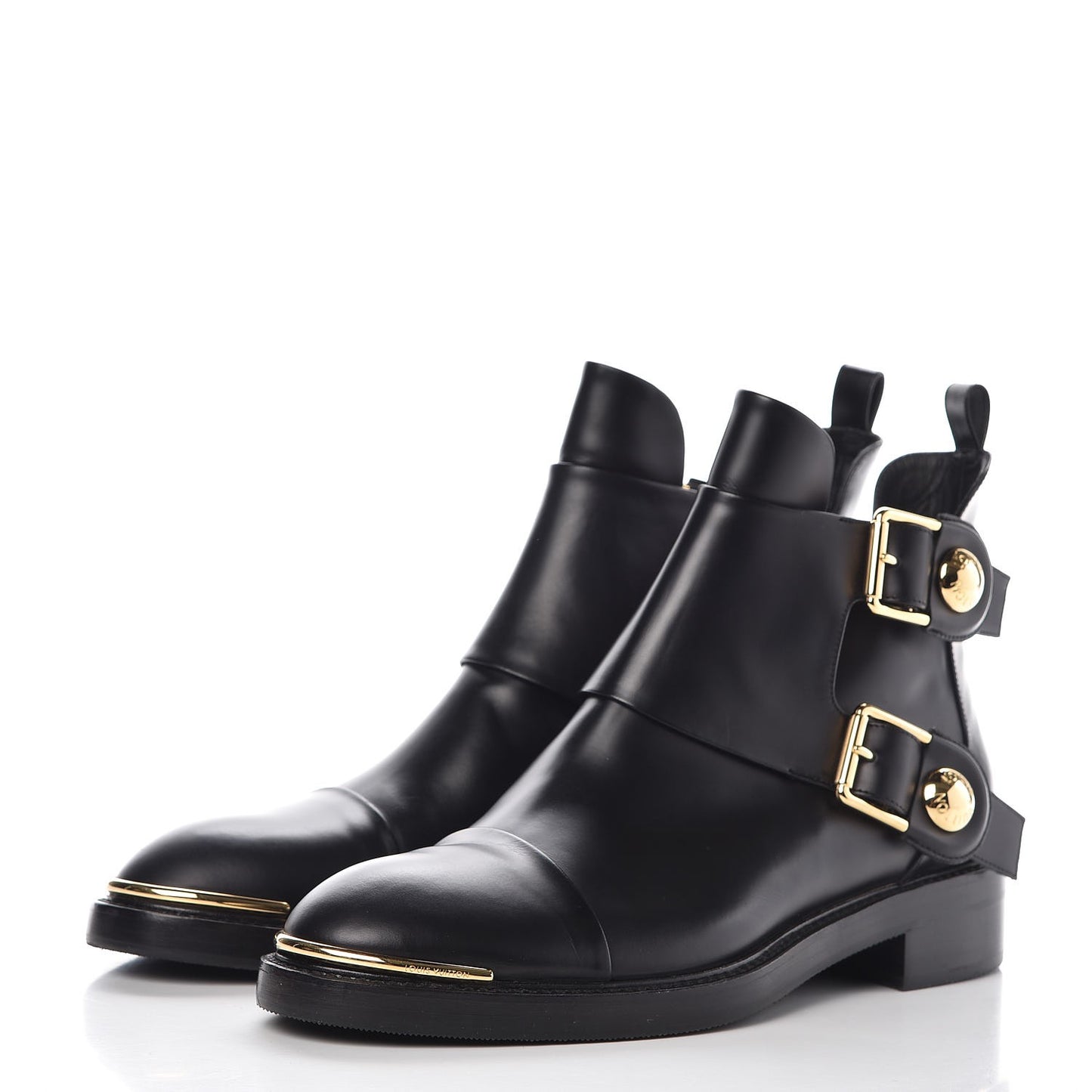 Calfskin Valley Flat Ankle Boots 39 Black