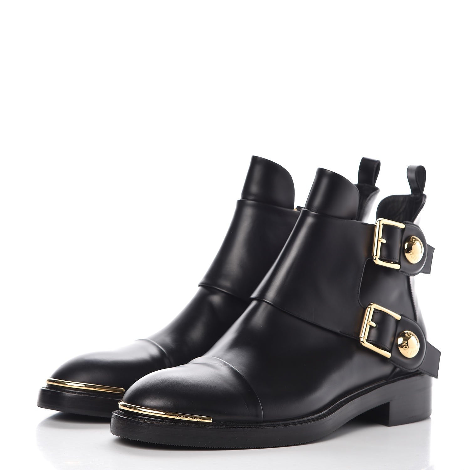 Louis Vuitton Calfskin Valley Flat Ankle Boots 39 Black 2 of 8