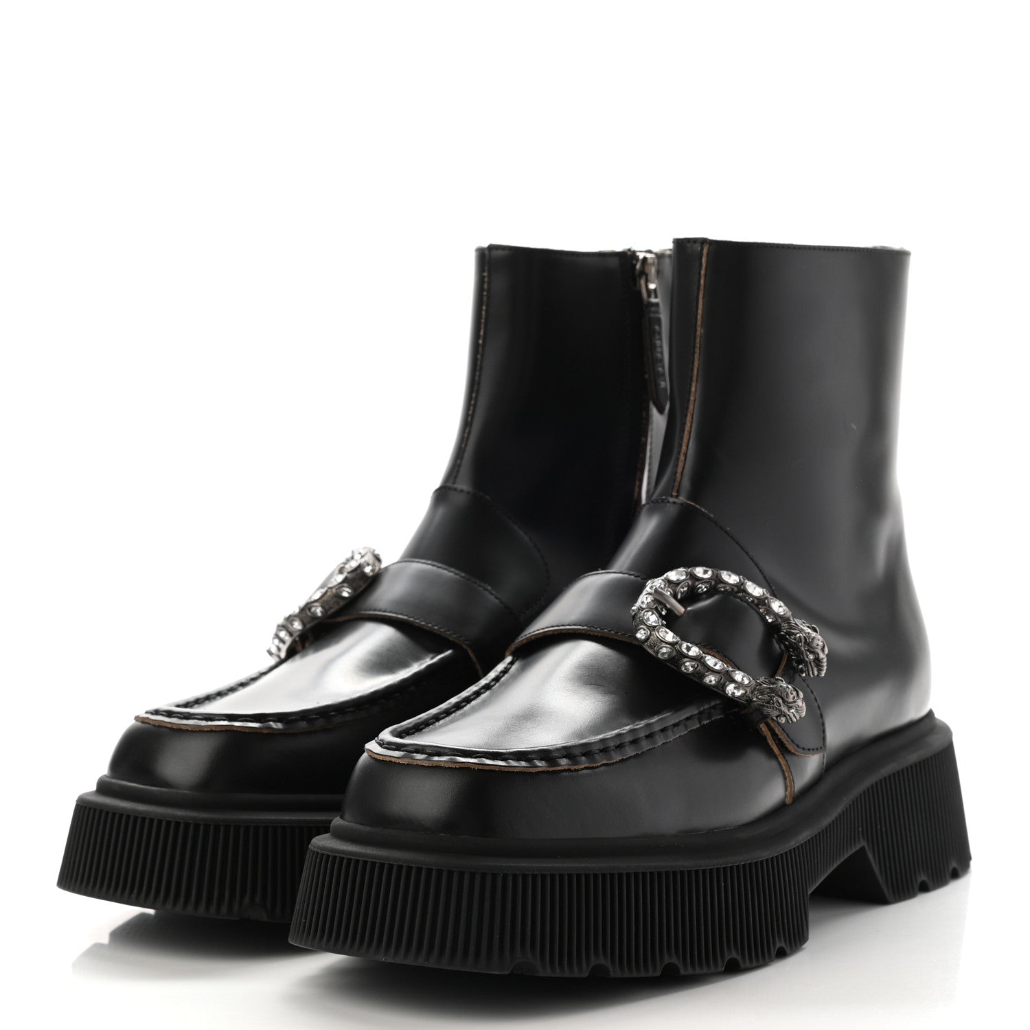 Gucci Cordovan Lux Dionysus Hunder Boots 40 Black 3 of 12