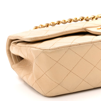 Chanel Lambskin Quilted Medium Double Flap Beige 9 of 10