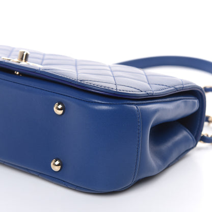 Chanel Lambskin Small Carry Chic Flap Blue 9 of 15