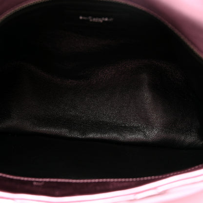 Saint Laurent Metallic Lambskin Quilted Sade Puffer Envelope Clutch New Azalea 5 of 9