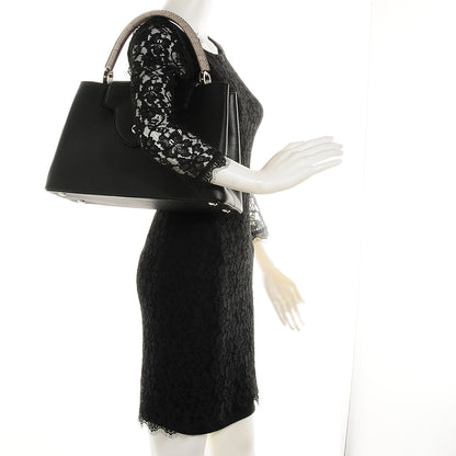 Louis Vuitton Taurillon Ayers Capucines MM Black 2 of 7
