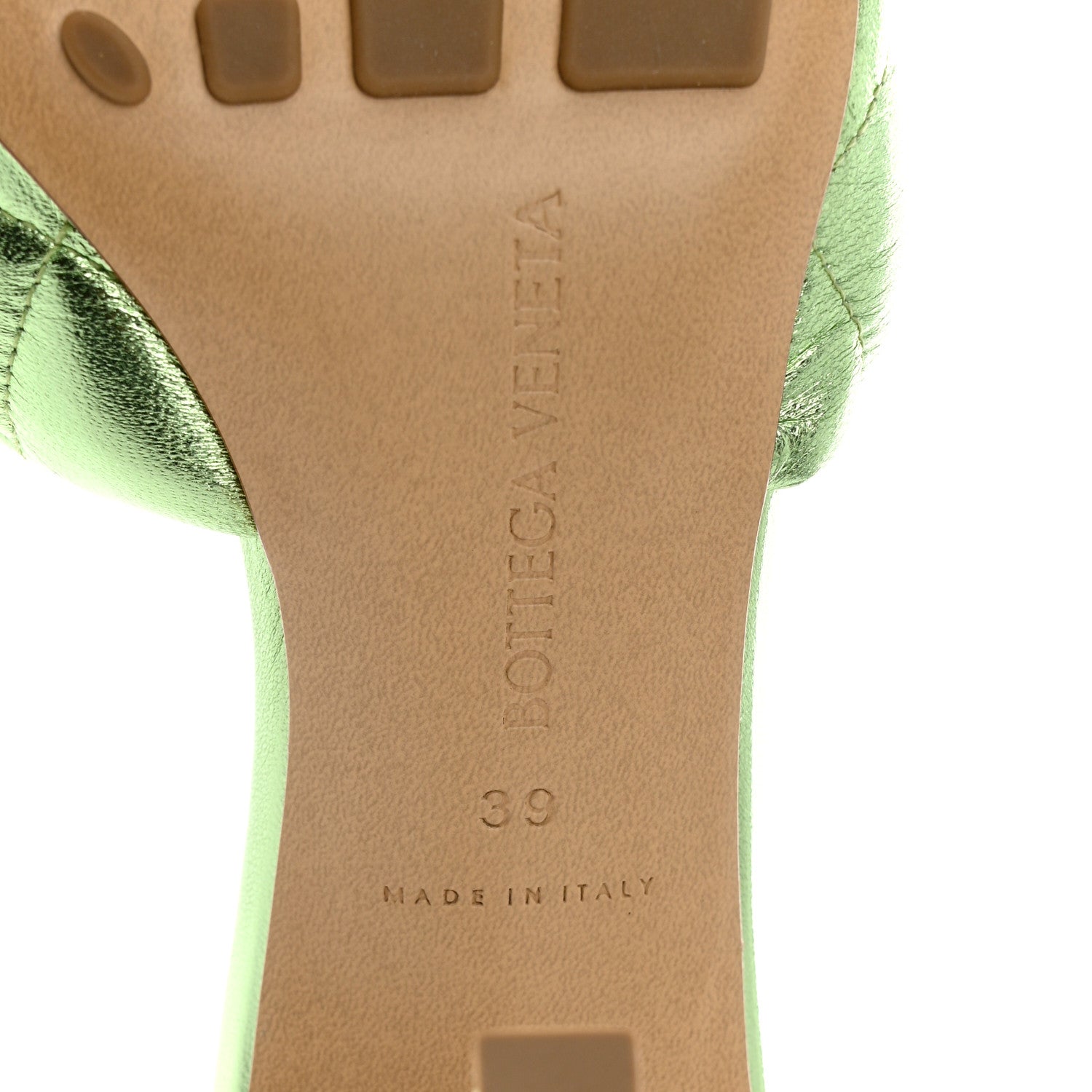 Bottega Veneta Metallic Nappa Reflection Matelasse Padded Mule Sandals 39 Pistachio 7 of 8