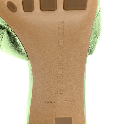 Bottega Veneta Metallic Nappa Reflection Matelasse Padded Mule Sandals 39 Pistachio 7 of 8