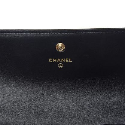 Chanel Lambskin Quilted Boy Large Gusset Flap Wallet Black 6 of 8