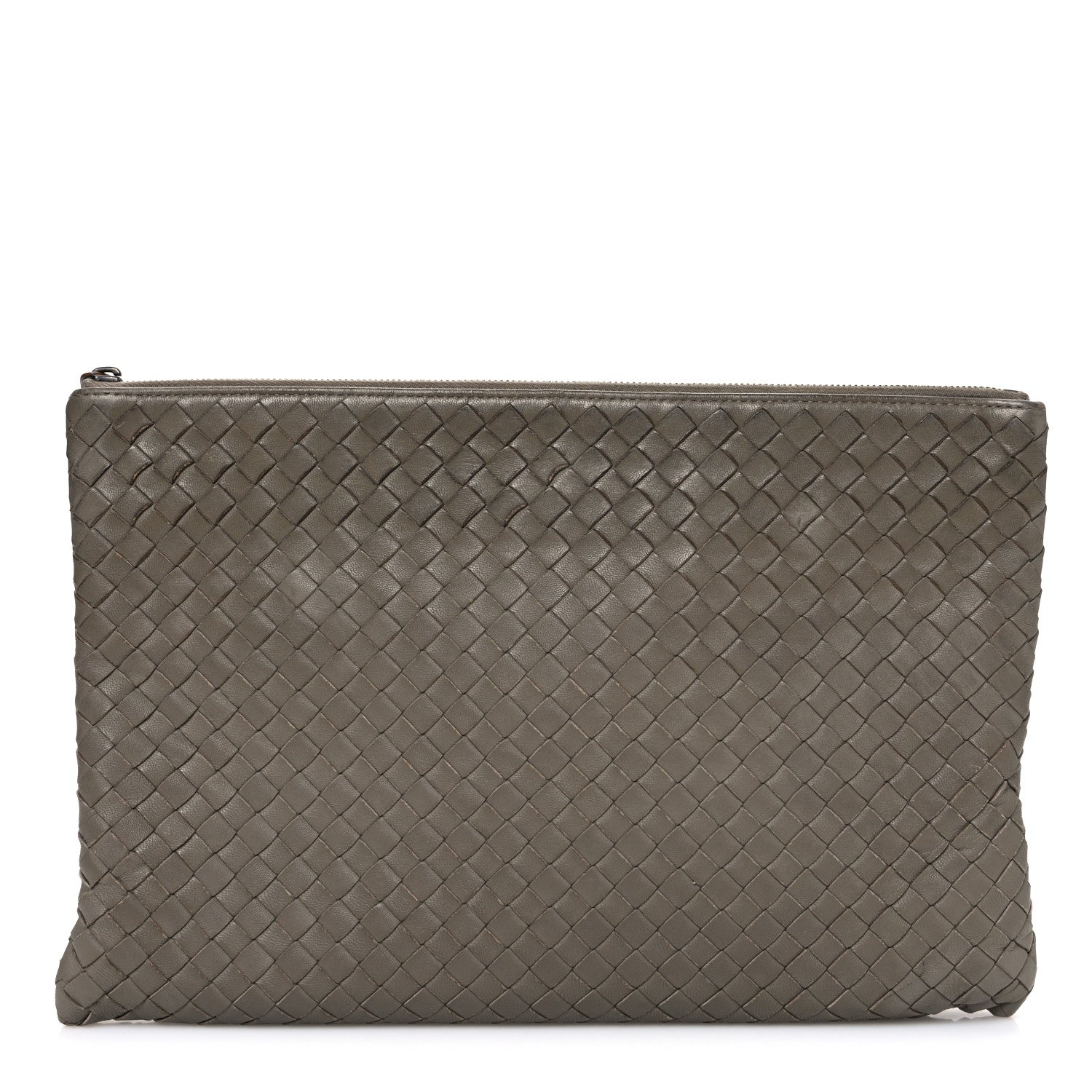 Bottega Veneta Nappa Intrecciato Large Flat Zip Billetto Pouch Mink 1 of 8
