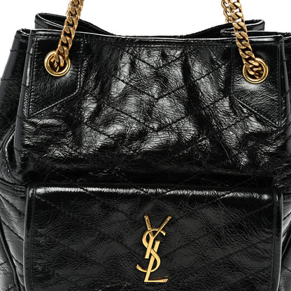 Saint Laurent Crinkled Calfskin Matelasse Monogram Small Niki Tote Black 8 of 10