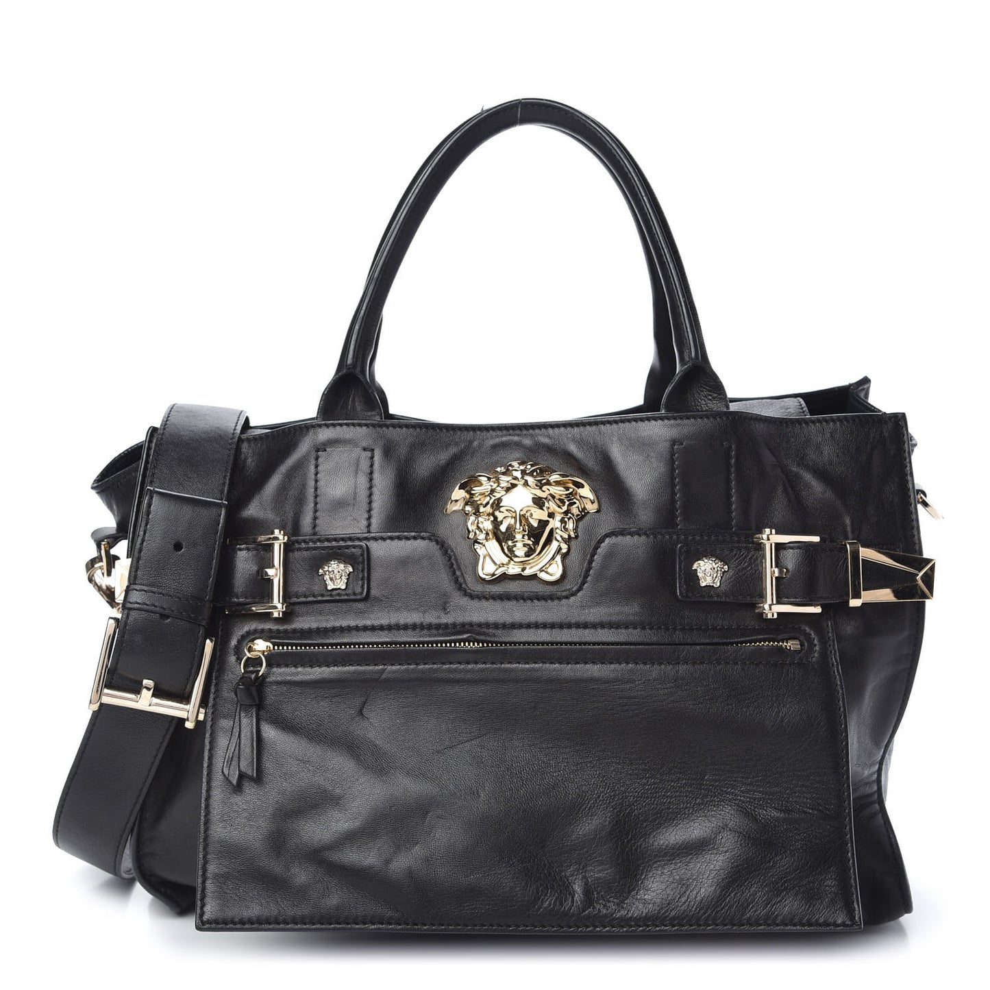Calfskin Large Palazzo Tote Bag Black