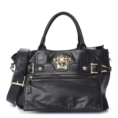 Versace Calfskin Large Palazzo Tote Bag Black 1 of 10