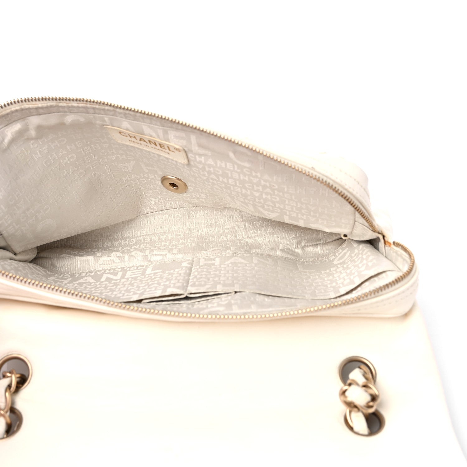 Chanel Lambskin Quilted Flower Patch Single Flap White 5 of 17