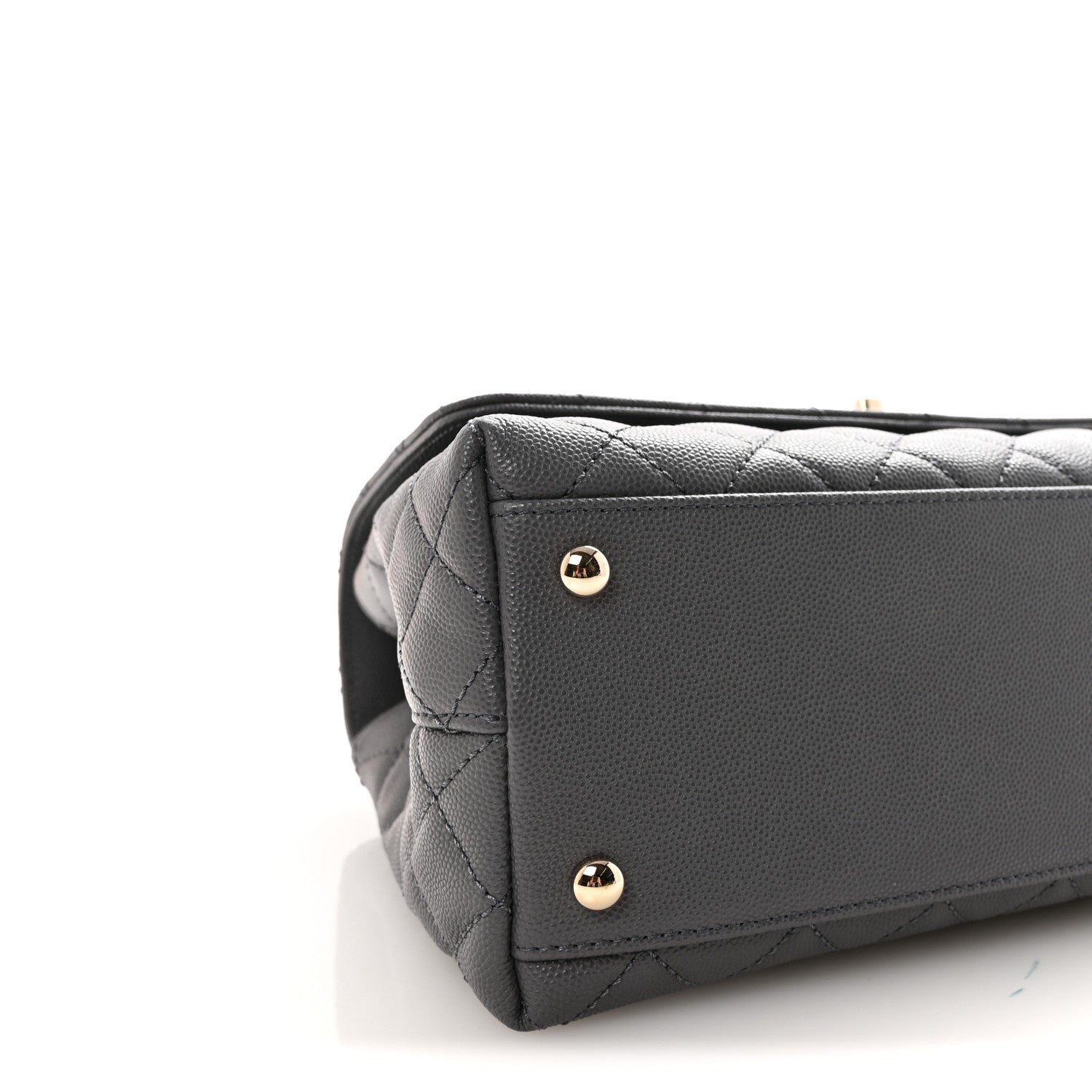 Chanel Caviar Quilted Small Coco Handle Flap Dark Grey 9 of 10