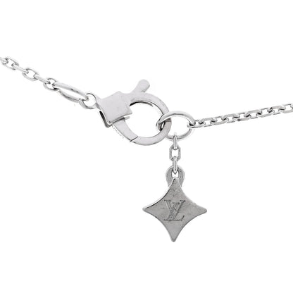 Louis Vuitton 18K White Gold Diamond LV Double Pendant Necklace 4 of 6