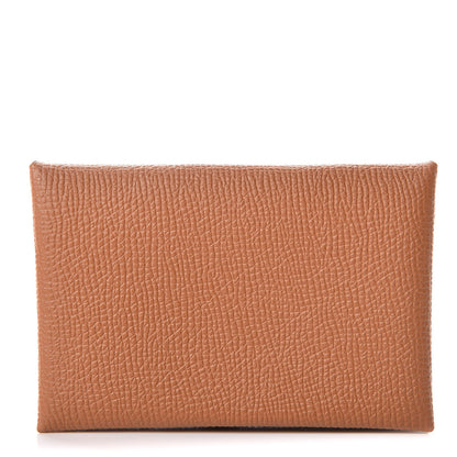 Hermes Epsom Calvi Card Case Gold 1 of 7