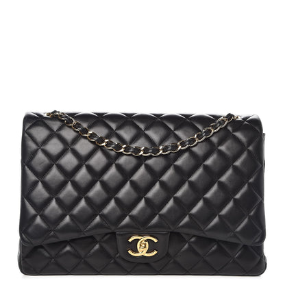 Chanel Lambskin Quilted Maxi Double Flap Black 1 of 15
