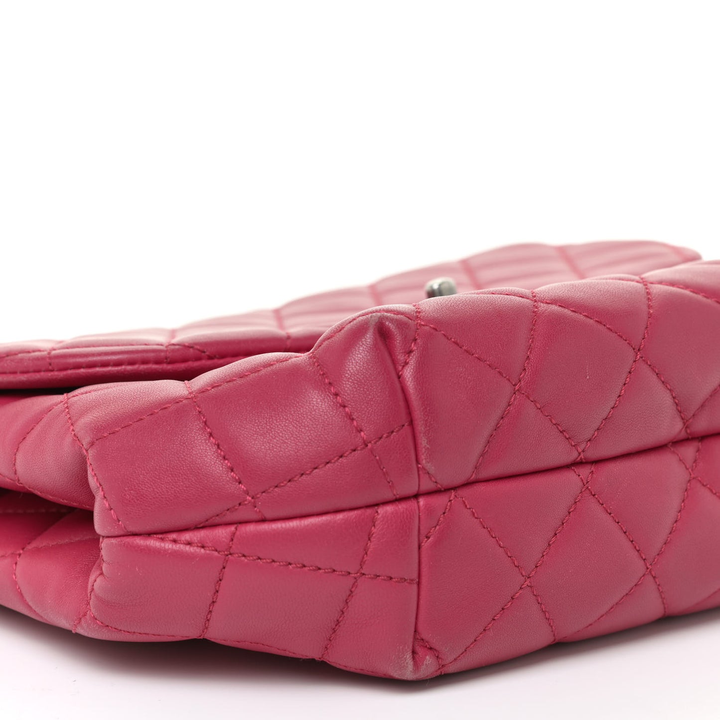 Lambskin Quilted Large Daily Supple Flap Dark Pink