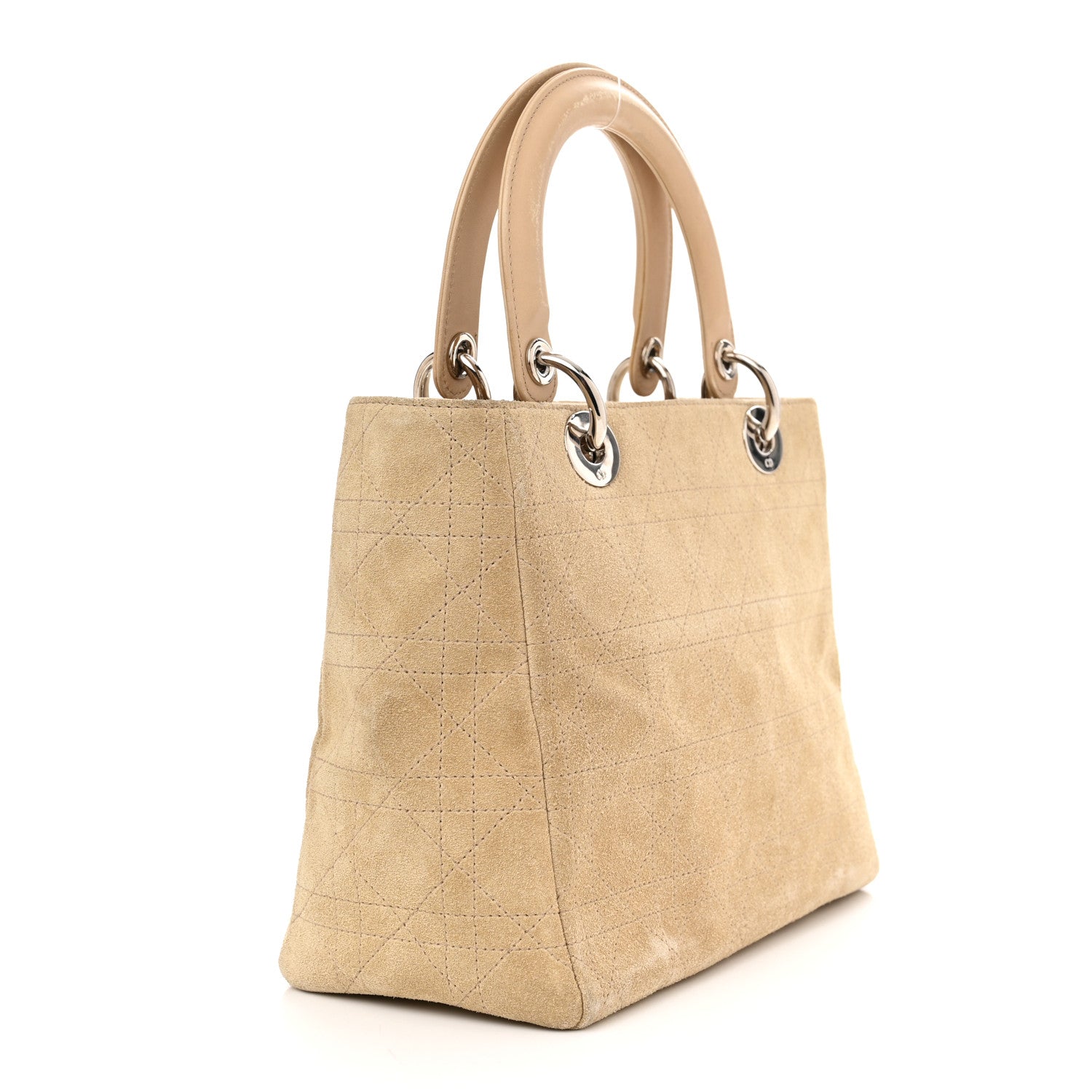Christian Dior Suede Cannage Medium Lady Dior Beige 3 of 12