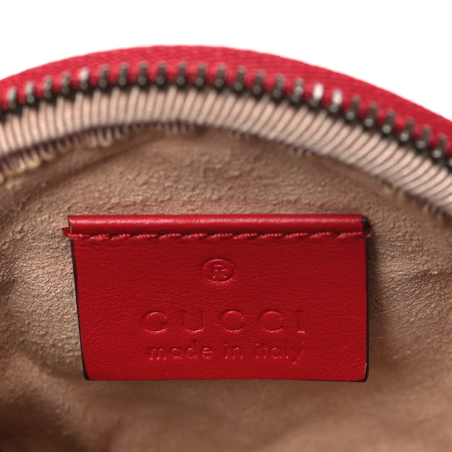 Gucci Calfskin Matelasse GG Marmont Round Coin Purse Hibiscus Red 6 of 8