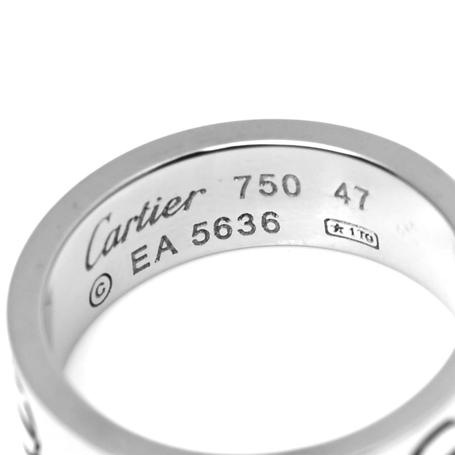 Cartier 18K White Gold 5.5mm LOVE Ring 47 4 4 of 4