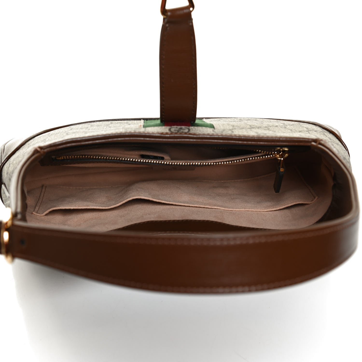 Gucci GG Supreme Monogram Azalea Calfskin Web Small Jackie 1961 Hobo Beige Ebony Brown Sugar 5 of 13