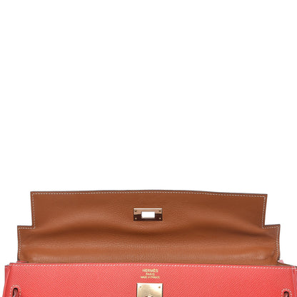 Hermes Epsom Kelly Retourne 35 Rose Jaipur Gold 8 of 36