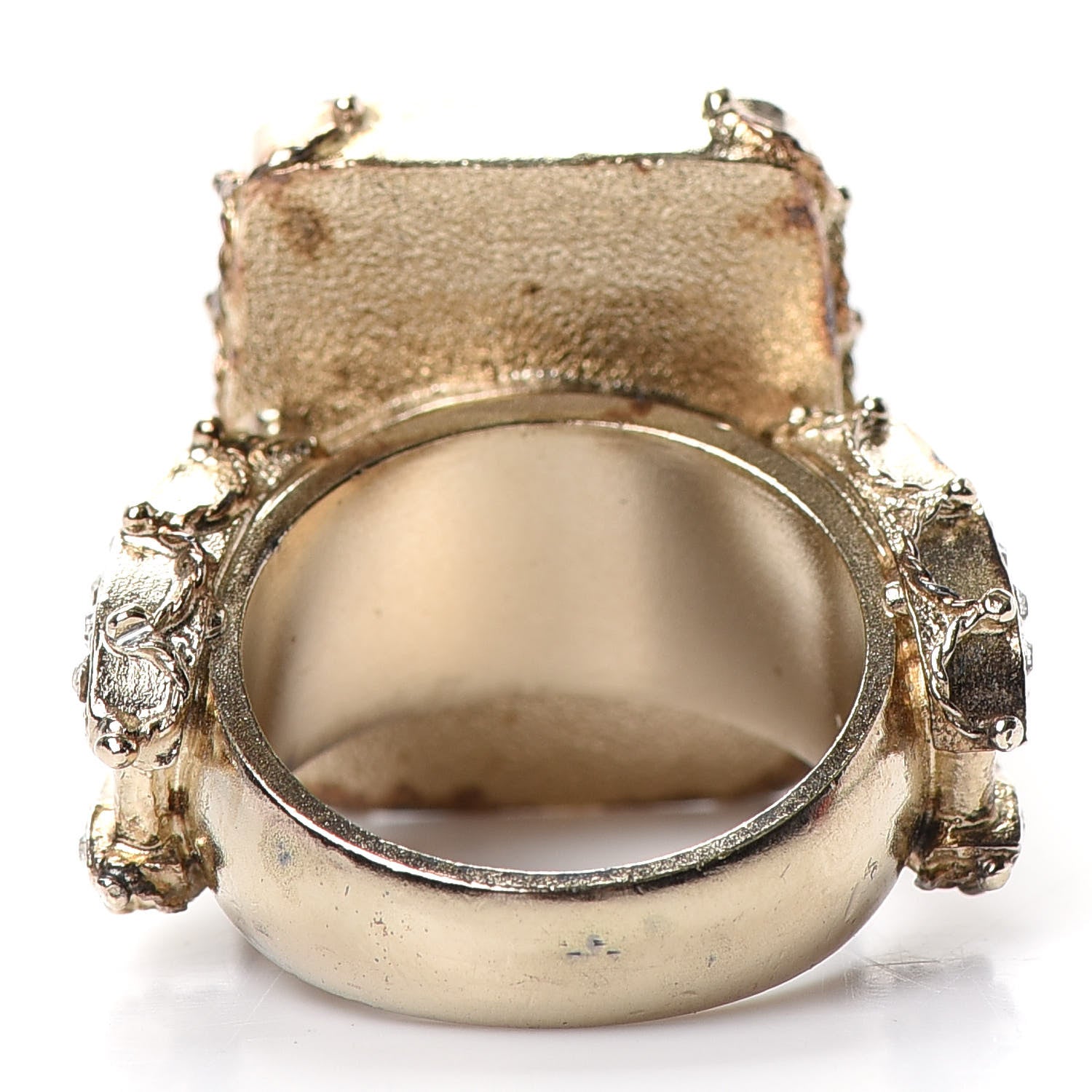 Chanel Gripoix Crystal CC Ring 5.25 Gold 4 of 6
