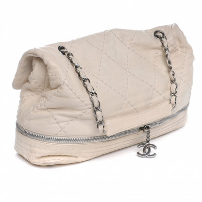 Chanel Calfskin Stitched Large Expandable Flap Bag White 5 of 10