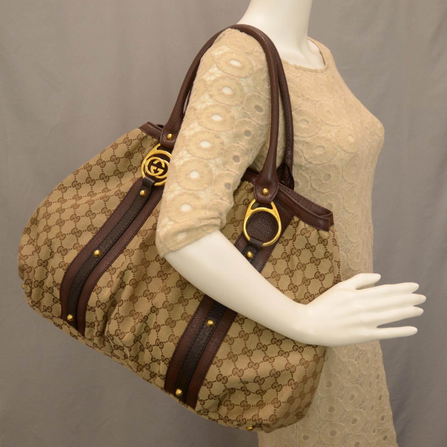 Gucci Monogram Medium Interlocking Icon Tote Dark Brown 2 of 8