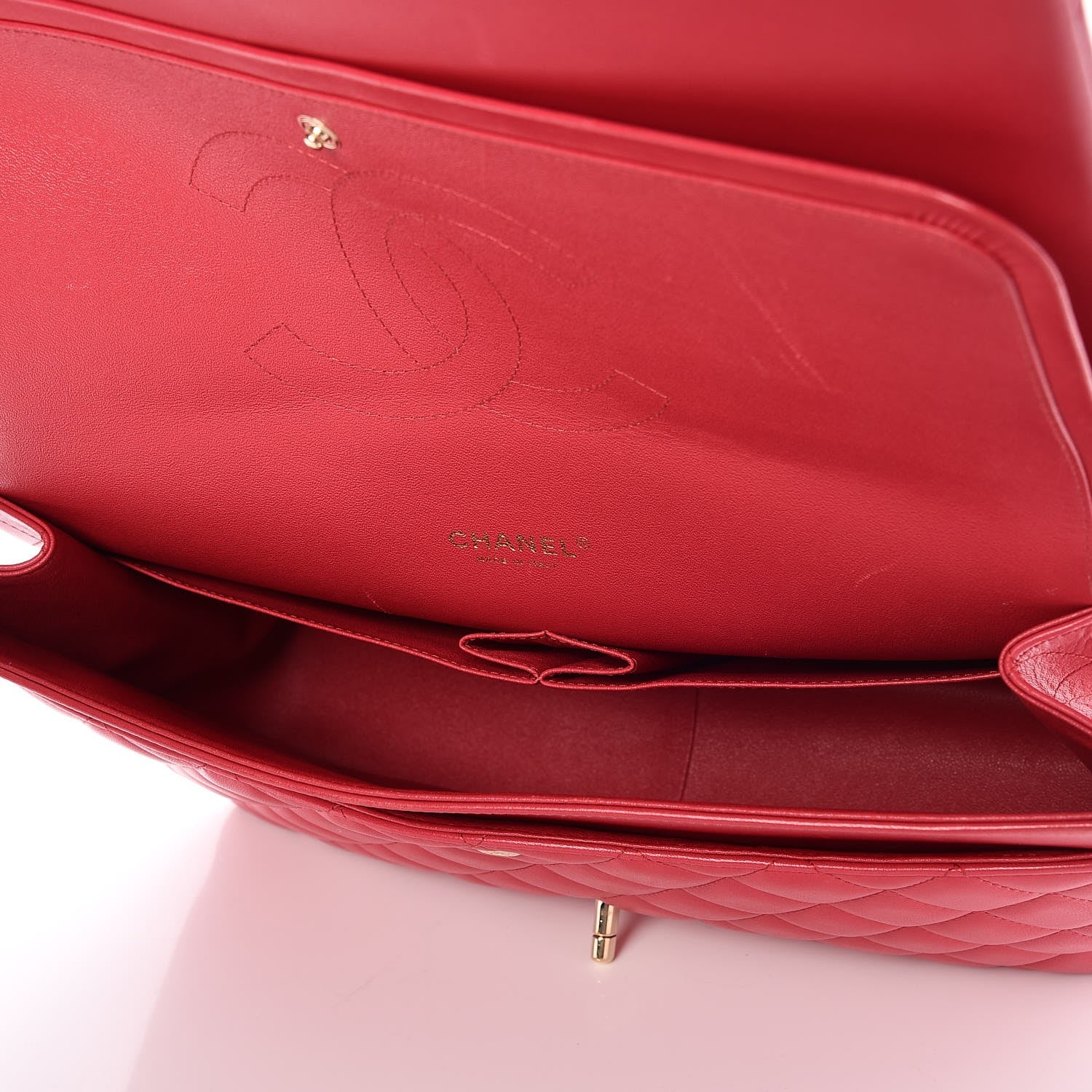 Chanel Lambskin Quilted Maxi Double Flap Red 5 of 8