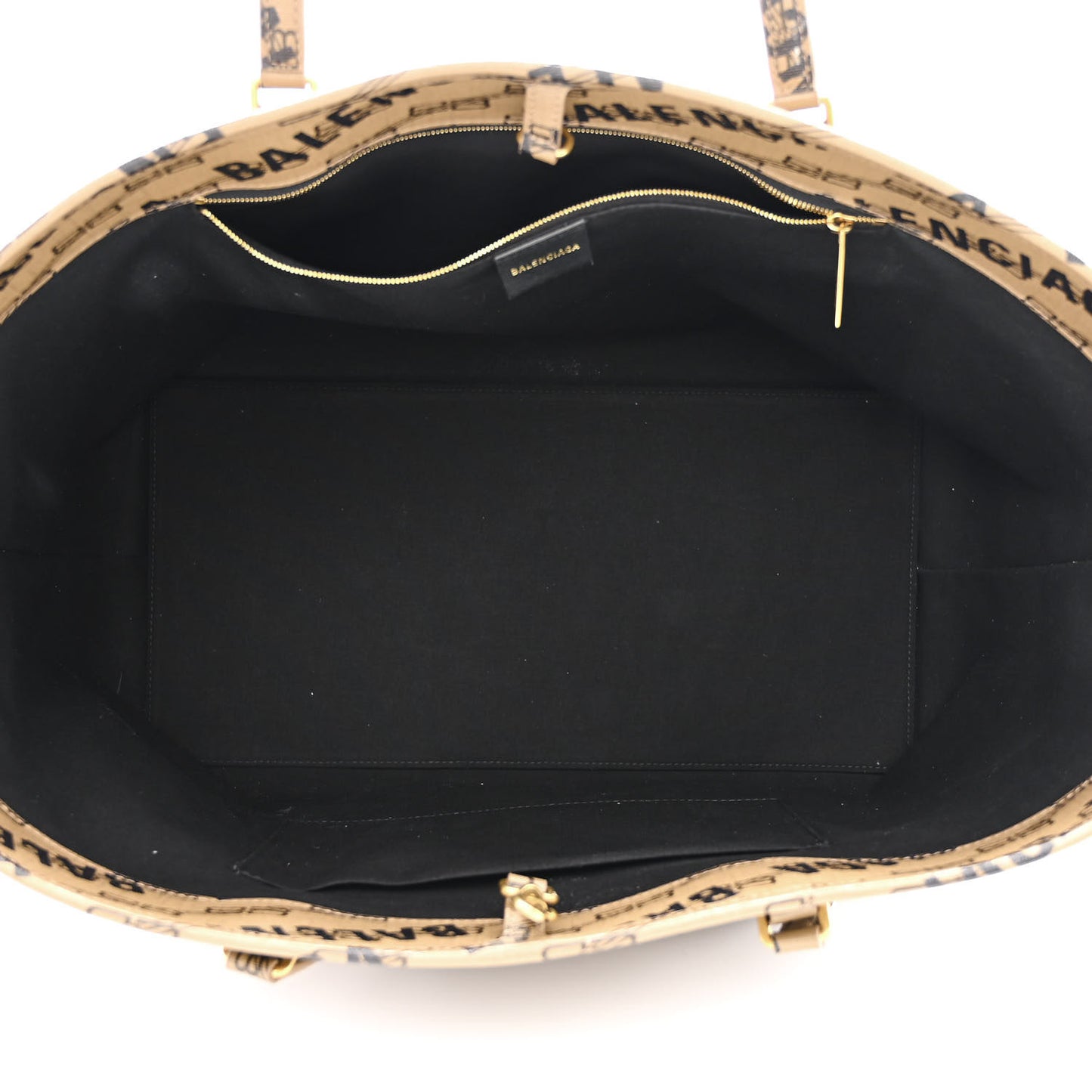 Coated Canvas BB Monogram Allover Logo Signature Tote Beige Brown Black