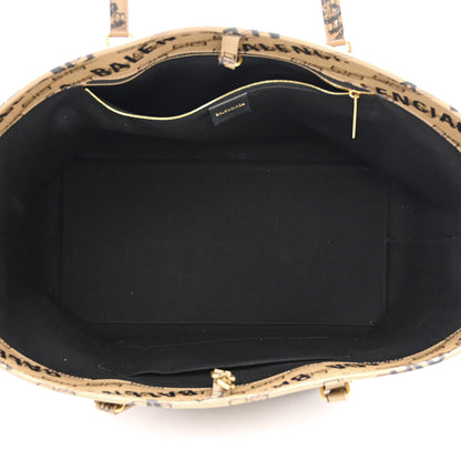 Balenciaga Coated Canvas BB Monogram Allover Logo Signature Tote Beige Brown Black 5 of 11