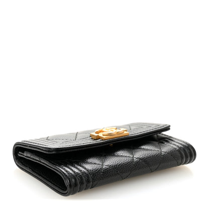 Chanel Caviar Quilted Boy Flap Card Holder Black 4 of 9