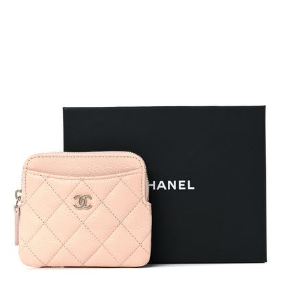Chanel Caviar Quilted Zip Card Holder Wallet Light Beige 9 of 9