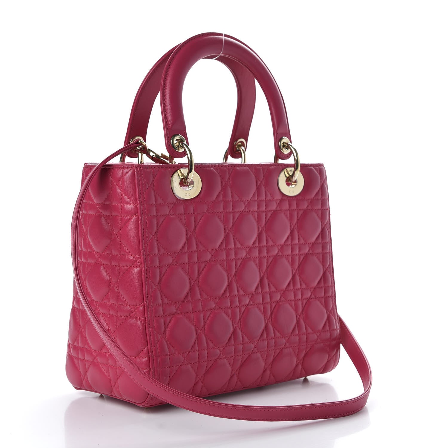 Christian Dior Lambskin Cannage Medium Lady Dior Pink 3 of 9