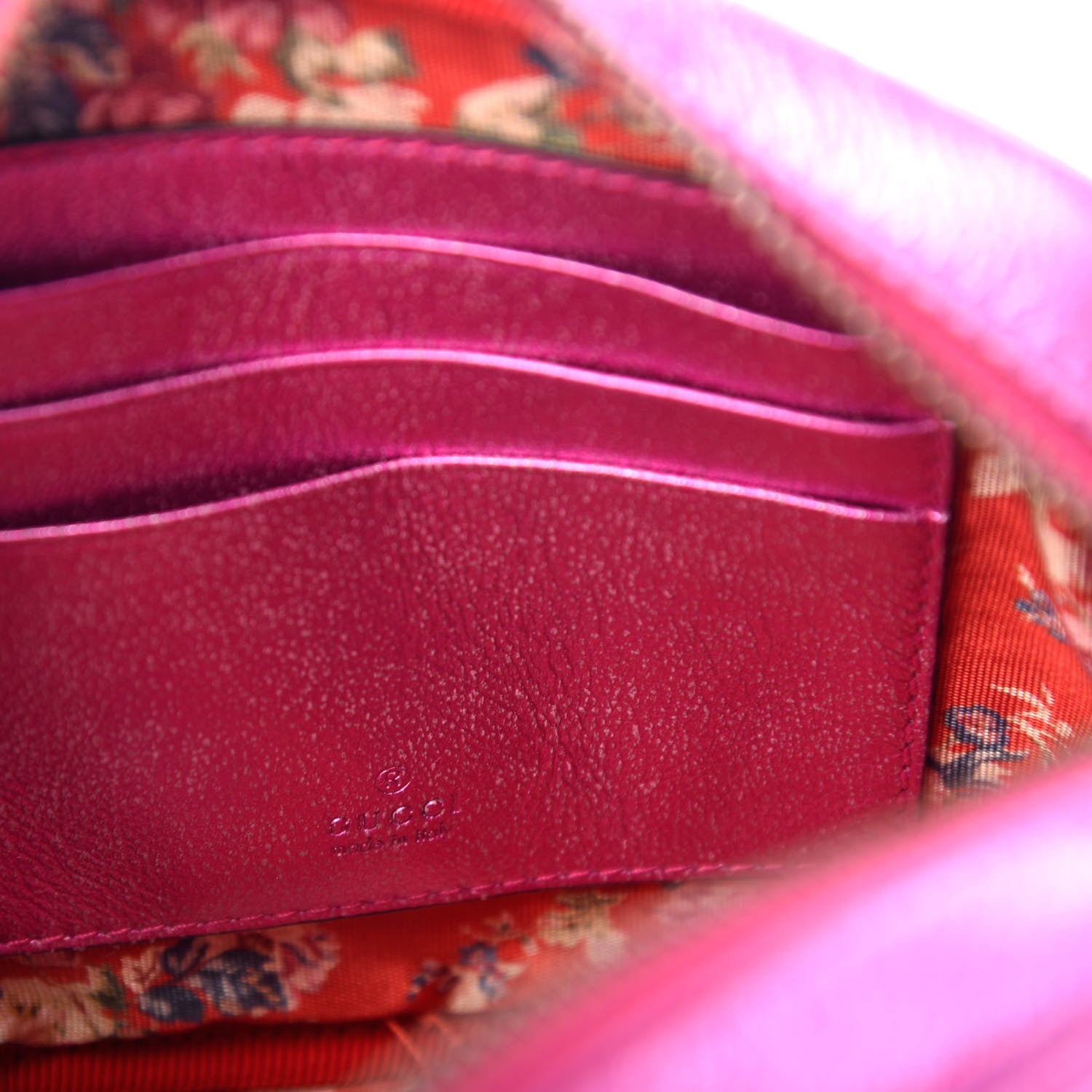 Gucci Laminated Nappa Trapuntata Mini Zumi Shoulder Bag Fuxia 6 of 9