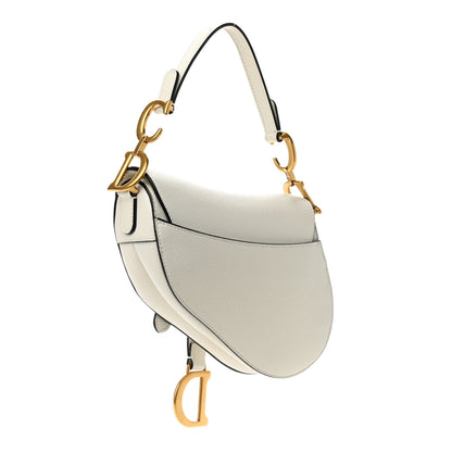 Christian Dior Grained Calfskin Mini Saddle Bag White 3 of 10