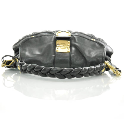 Miu Miu Leather Matelasse Coffer Hobo Black 6 of 10
