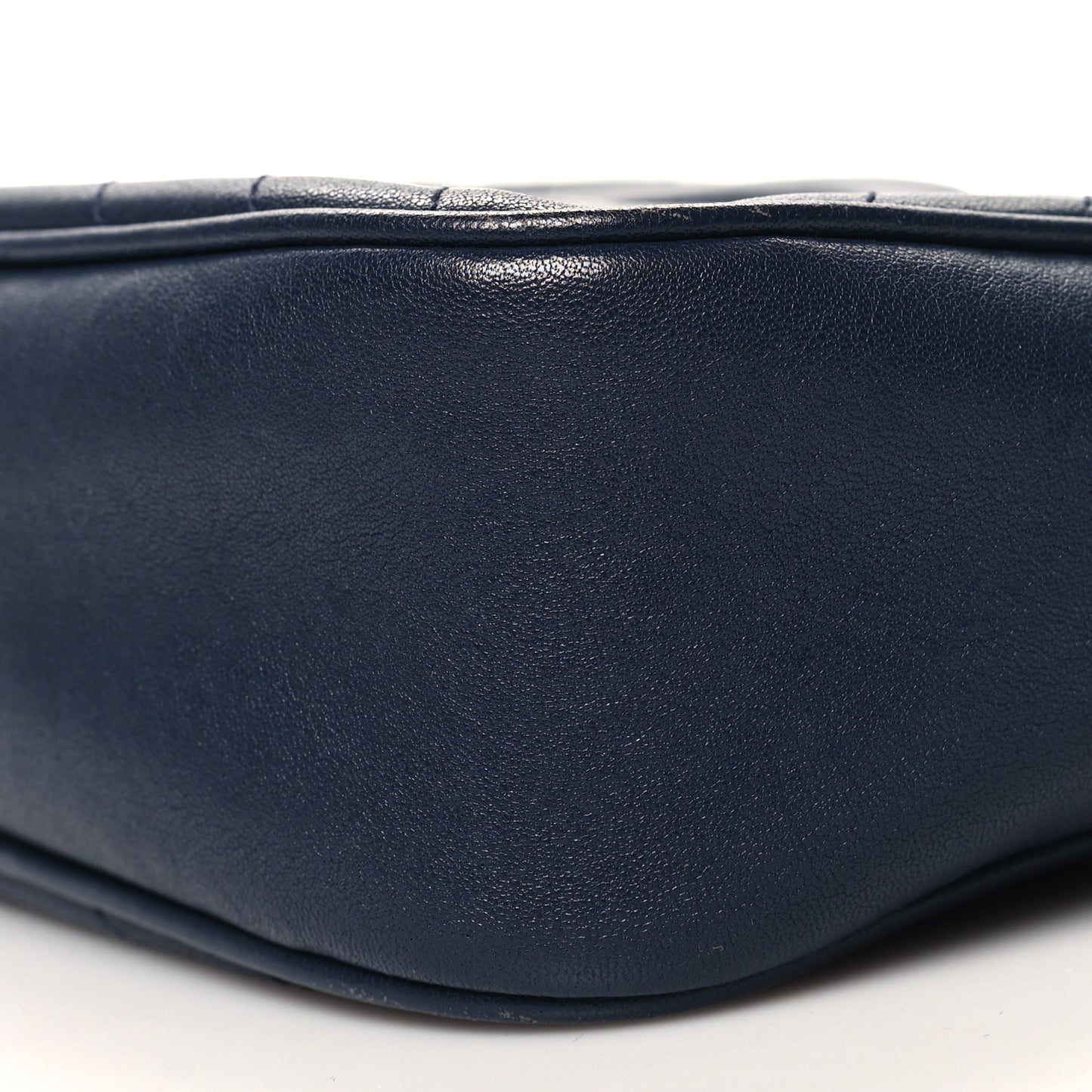 Sakai Be Green Calfskin Diagonal Stitched Small Blondie Shoulder Bag Blue Agata