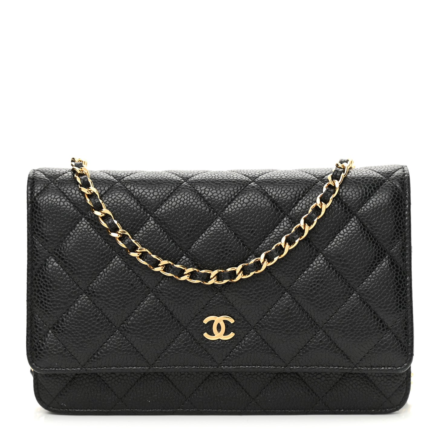 Caviar Quilted Wallet On Chain WOC Black