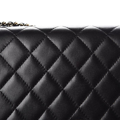 Chanel Lambskin Quilted Pearl Wallet On Chain WOC Black 11 of 13