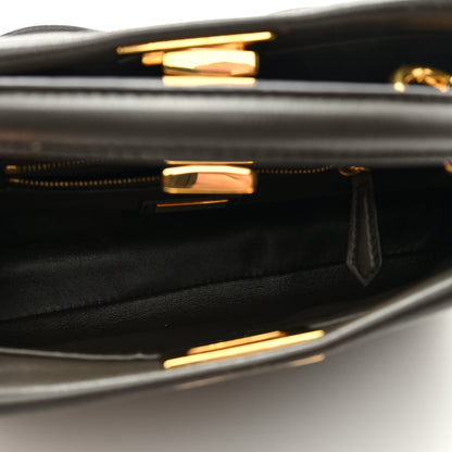 Fendi Nappa Mini Peekaboo Iconic Satchel Carbone 5 of 9