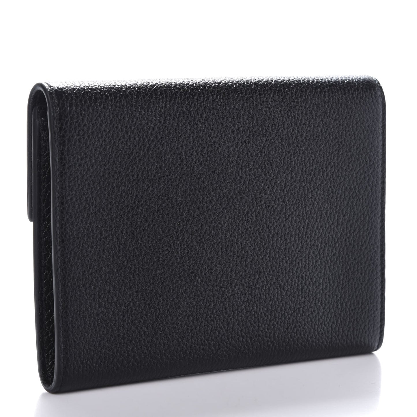 Grainy Calfskin Zumi Flap Card Case Black