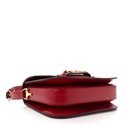 Gucci GG Supreme Monogram Azalea Calfskin Horsebit 1955 Shoulder Bag Beige Ebony New Cherry Red 4 of 11