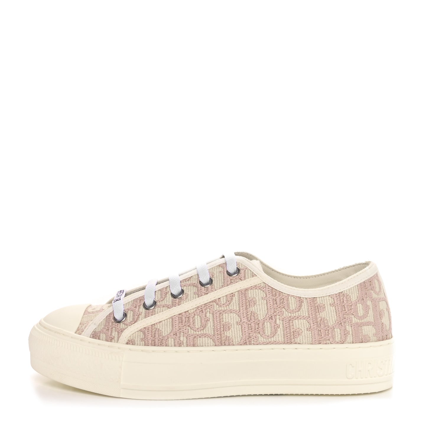 Canvas Oblique Walk'N'Dior Low Top Sneakers 37 Powder Nude
