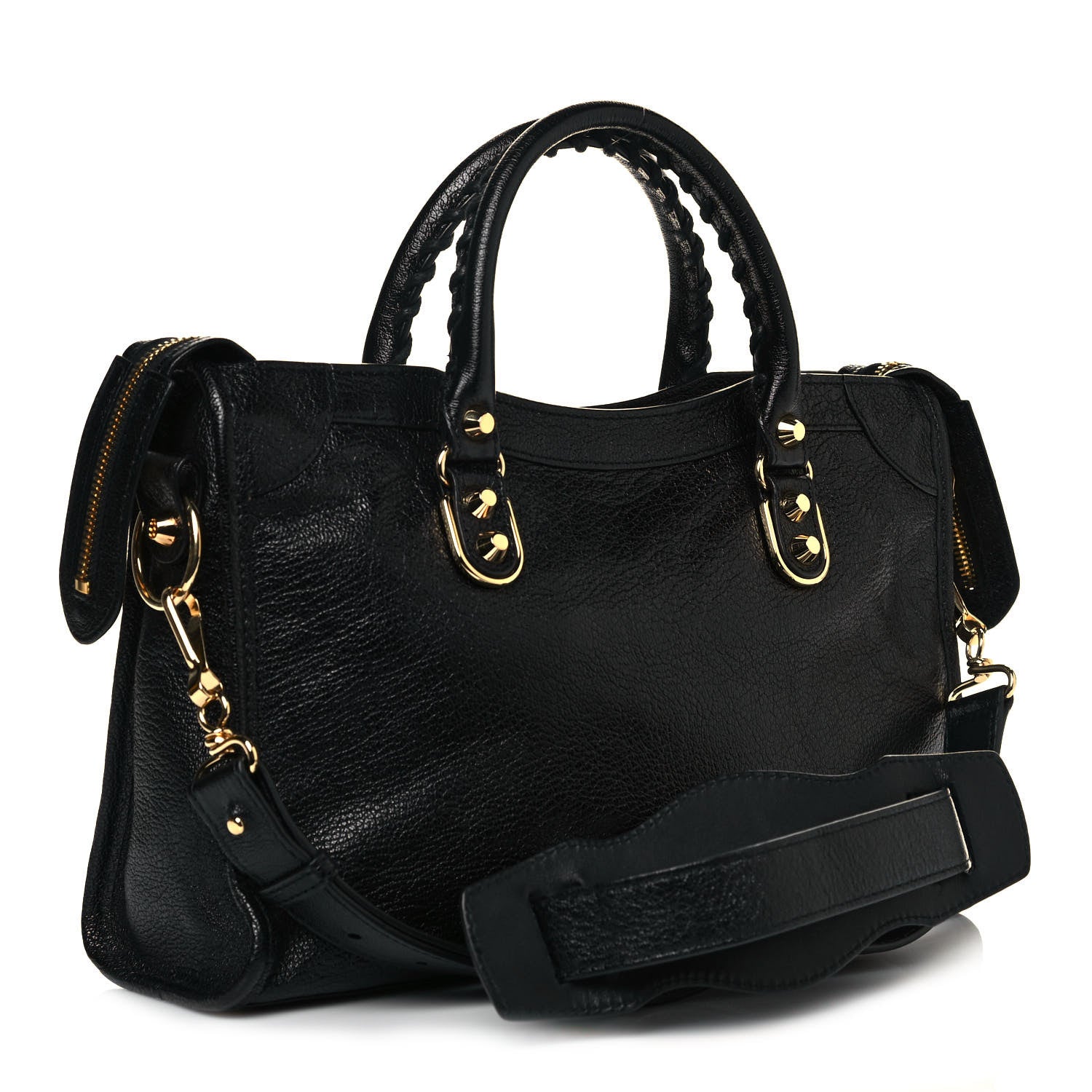 Balenciaga Chevre Gold Metallic Edge Hardware S City Black 4 of 14