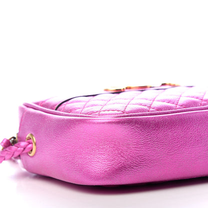 Gucci Laminated Nappa Trapuntata Mini Zumi Shoulder Bag Fuxia 7 of 9