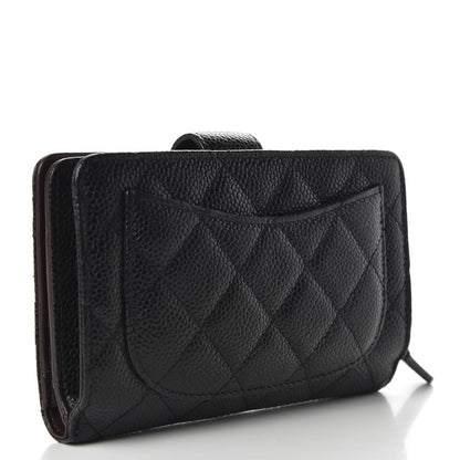 Chanel Caviar Quilted Zipped Pocket Wallet Black 3 of 7